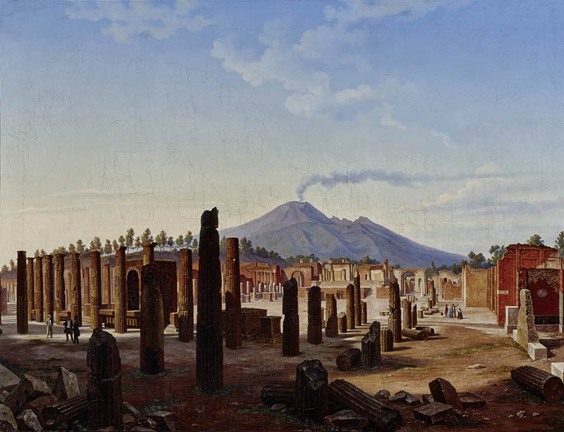 Форум в Помпеях на фоне Везувия. Хьюберт Саттлер