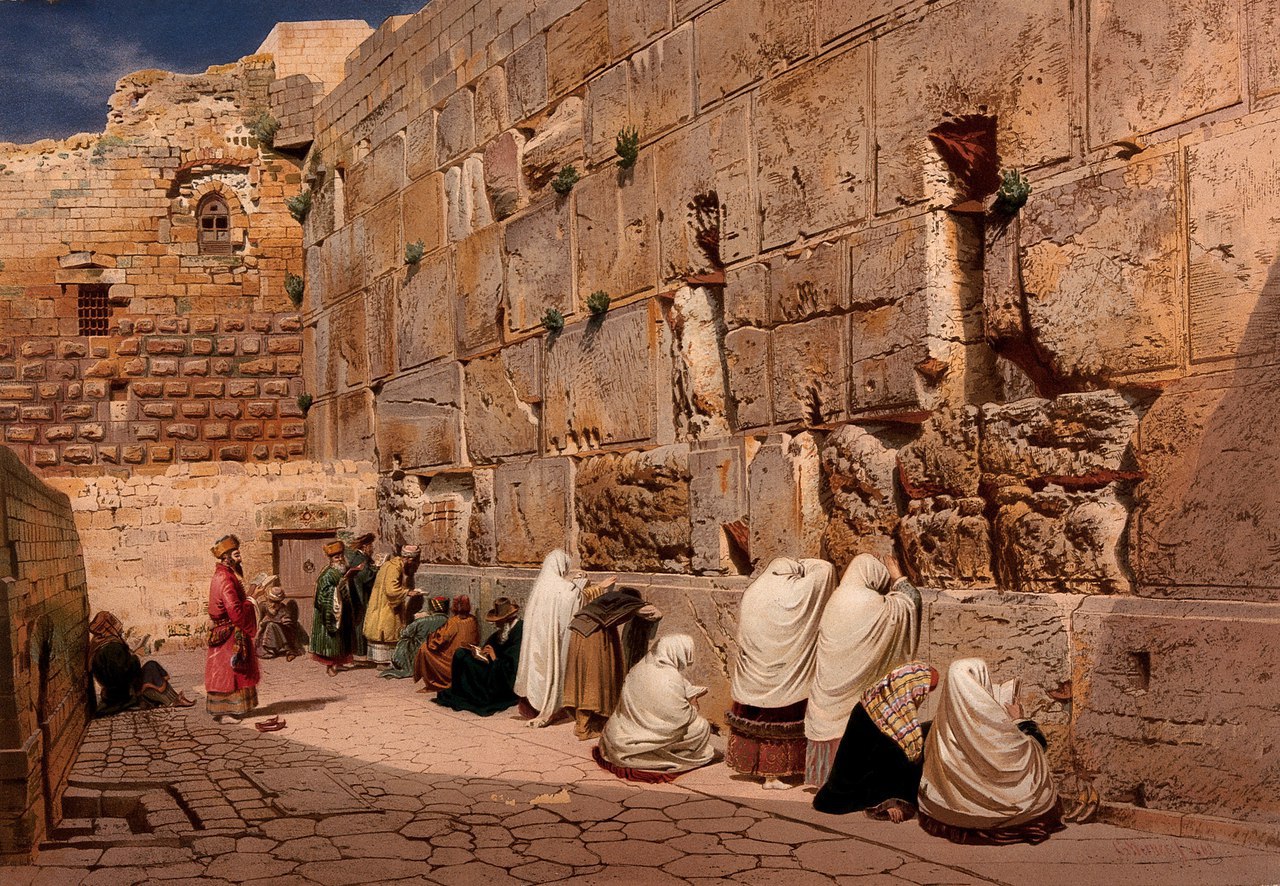 Иерусалим, западная стена (Стена Плача) . Карл Фридрих Генри Вернер