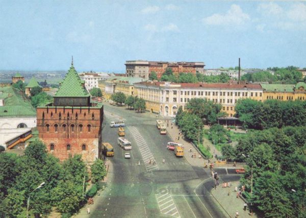 Площадь К. Минина и Д. Пожарского. Нижегородский кремль, 1985 год