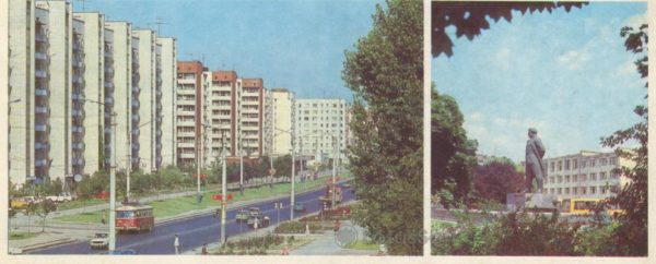 Новостройки на улице Артема.  Памятник Я.А. Галану. Львов, 1984 год