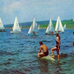 Тольятти. Яхты на Куйбышевском море, 1972 год