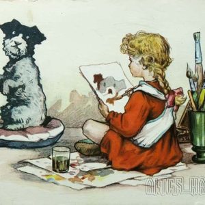 Открытки для детей. Юный художник, 1956 год