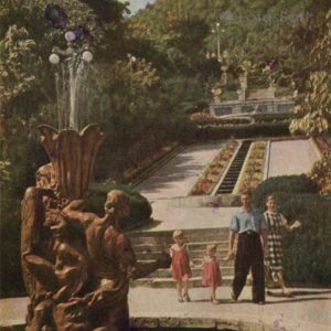 Cascade stairs. Fountain “Stone Flower”. Zheleznovodsk, 1961