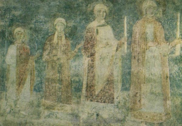 The family of Yaroslav the Wise. Fresco. Sophia Cathedral, 1973