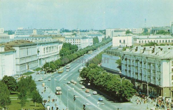 Ленинский проспект. Минск, 1980 год