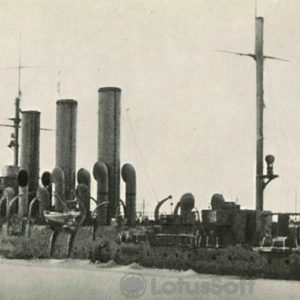 Cruiser “Aurora” in the city port of “Lomonosov” in 1942, 1977