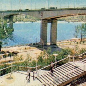 Набережная и мост через реку Дон. Ростов, 1973 год