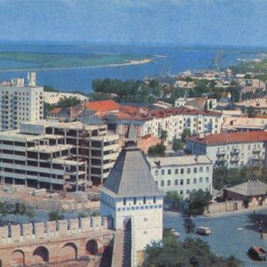 Вид на западную часть города. Астрахань, 1970 год