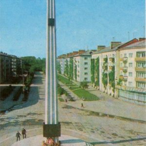 Monument in honor of the 25th anniversary of osvobozhedniya city from the Nazi invaders. Ivano-Frankivsk, 1978