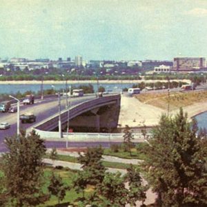 Транспортная магистраль через реку Казанку. Казань, 1977 год