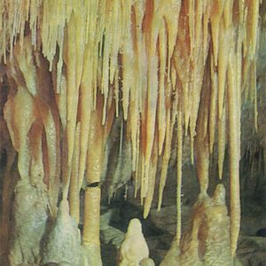 Stalactites and stalagnates. New Athos Cave, 1980