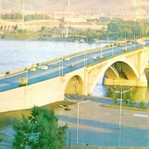 The bridge across the Yenisei. Krasnoyarsk, 1977
