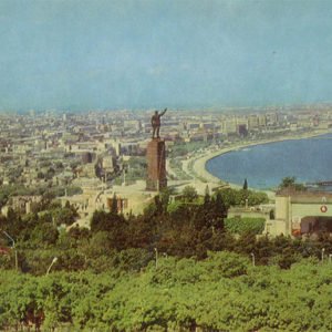 Baku panorama from a height of Upland Park (1974)