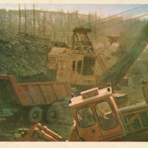 Отсыпка насыпи на участке Тында-Беркакит. БАМ, 1979 год