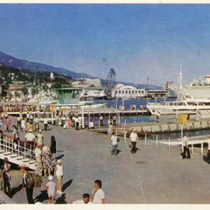 Pleasure boats at moorings. Yalta, 1981