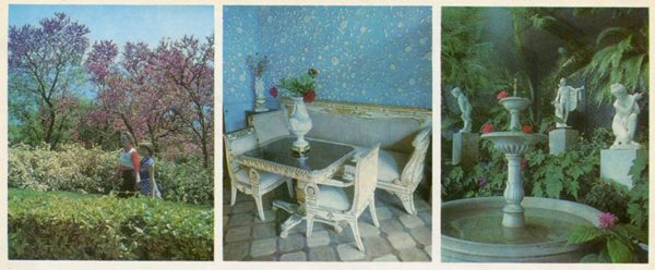 Уголок парка. Уголок зимнего сада. Голубая гостинная. Алупкинский дворец-музей. Крым, 1983 год