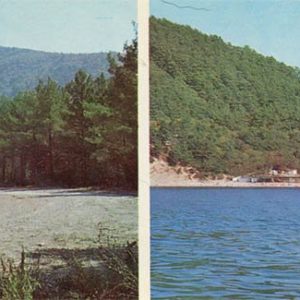 Дорога на курорт. Вид с моря. Геленджик, 1976 год