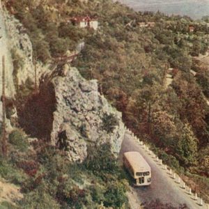 The upper road Yalta-Sevastopol. Crimea, 1961